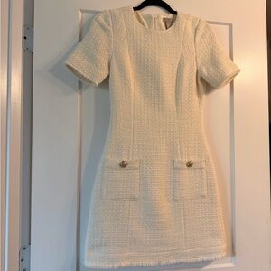 H&M Cream Tweed Mini Dress